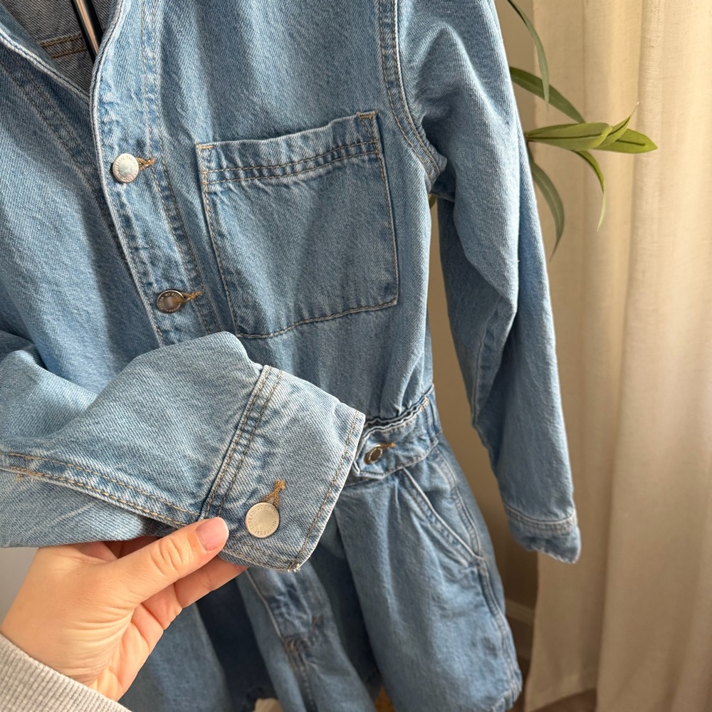 Universal Thread Denim Romper Utility Button Fron… - image 4